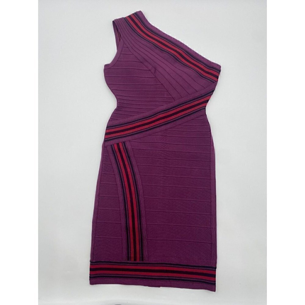 Herve Ledger kayla by Max Azria Purple Asymmetrical Midi Dress Size Small